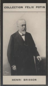 Photographie de la collection Félix Potin (4 x 7,5 cm) représentant : Henri Brisson, homme politique.