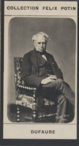 Photographie de la collection F&eacute;lix Potin (4 x 7,5 cm) repr&eacute;sentant : Jules-Armand Dufaure, homme politique.. DUFAURE (Jules-Armand) Photo Pierre ...