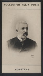Photographie de la collection F&eacute;lix Potin (4 x 7,5 cm) repr&eacute;sentant : Ernest Constans, homme politique.. CONSTANS (Ernest) 