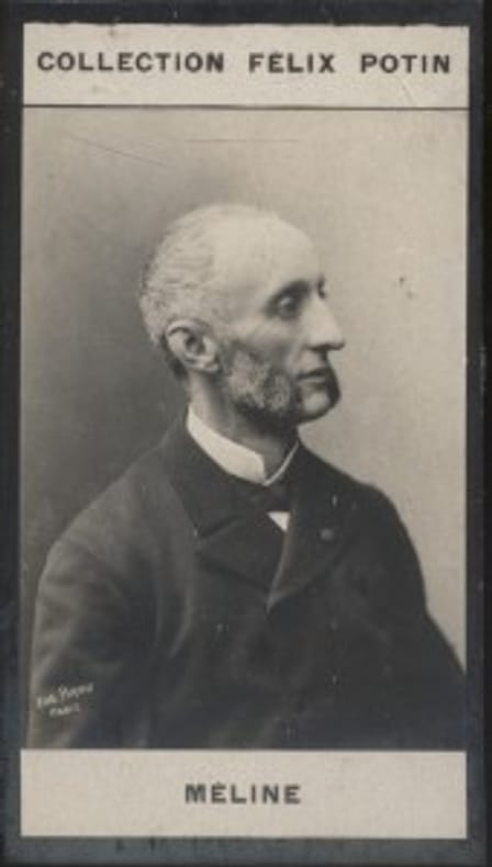 Photographie de la collection Félix Potin (4 x 7,5 cm) représentant : Jules Méline, homme politique.. MELINE (Jules) 