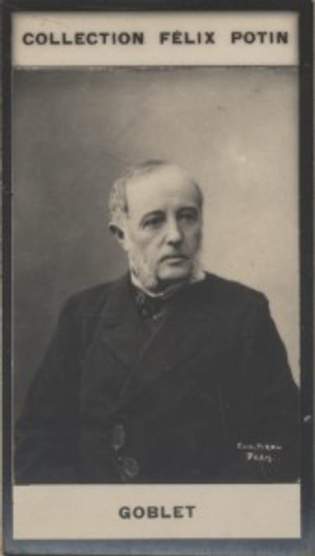 Photographie de la collection Félix Potin (4 x 7,5 cm) représentant : René Goblet, homme politique.. GOBLET (René) Photo Pirou.