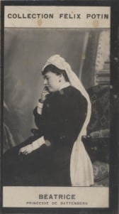 Photographie de la collection F&eacute;lix Potin (4 x 7,5 cm) repr&eacute;sentant : Princesse B&eacute;atrice de Battenberg.. BEATRICE (Princesse de Battenberg) 