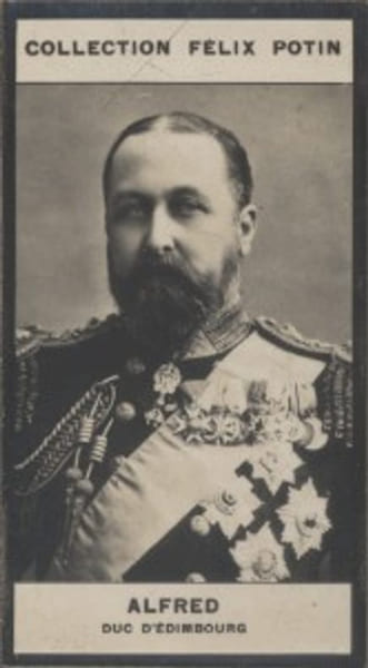 Photographie de la collection F&eacute;lix Potin (4 x 7,5 cm) repr&eacute;sentant : Alfred - Duc d'Edimbourg.. ALFRED - Duc d'Edimbourg 