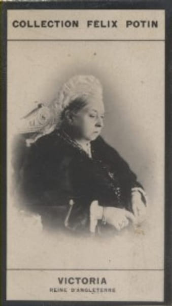 Photographie de la collection F&eacute;lix Potin (4 x 7,5 cm) repr&eacute;sentant : Victoria - Reine d'Angleterre.. VICTORIA (Reine d'Angleterre) 