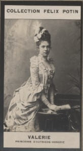 Photographie de la collection F&eacute;lix Potin (4 x 7,5 cm) repr&eacute;sentant : Val&eacute;rie - Princesse d'Autriche-Hongrie.. VALERIE (Princesse d'Autriche-Hongrie) 