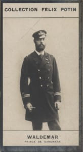 Photographie de la collection F&eacute;lix Potin (4 x 7,5 cm) repr&eacute;sentant : Waldemar - Prince de Danemark.. WALDEMAR (Prince de Danemark) 