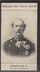 Photographie de la collection F&eacute;lix Potin (4 x 7,5 cm) repr&eacute;sentant : Christian IX - Roi de Danemark.. CHRISTIAN IX - Roi de Danemark 
