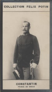 Photographie de la collection F&eacute;lix Potin (4 x 7,5 cm) repr&eacute;sentant : Prince Constantin de Gr&egrave;ce.. CONSTANTIN - Prince de Gr&egrave;ce. 