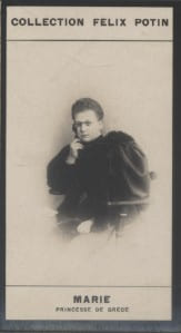 Photographie de la collection F&eacute;lix Potin (4 x 7,5 cm) repr&eacute;sentant : Marie - Princesse de Gr&egrave;ce.. MARIE (Princesse de Gr&egrave;ce) 