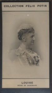 Photographie de la collection F&eacute;lix Potin (4 x 7,5 cm) repr&eacute;sentant : Louise - Reine de Danemark.. LOUISE - Reine de Danemark 