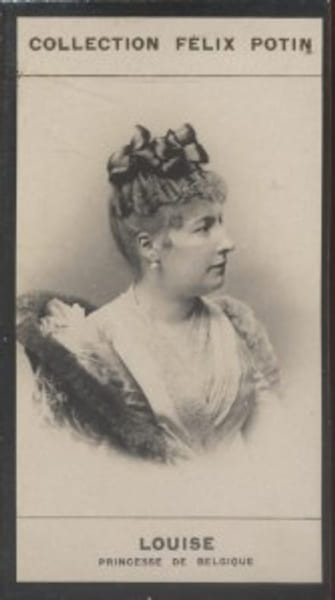 Photographie de la collection F&eacute;lix Potin (4 x 7,5 cm) repr&eacute;sentant : Princesse Louise de Belgique.. LOUISE (Princesse de Belgique) 