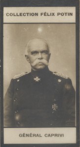 Photographie de la collection Félix Potin (4 x 7,5 cm) représentant : Général Georges Caprivi.. CAPRIVI (Georges) 