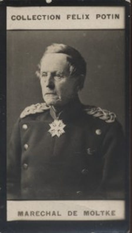 Photographie de la collection Félix Potin (4 x 7,5 cm) représentant : Helmut Von Moltke, maréchal allemand.. MOLTKE (Maréchal de) 