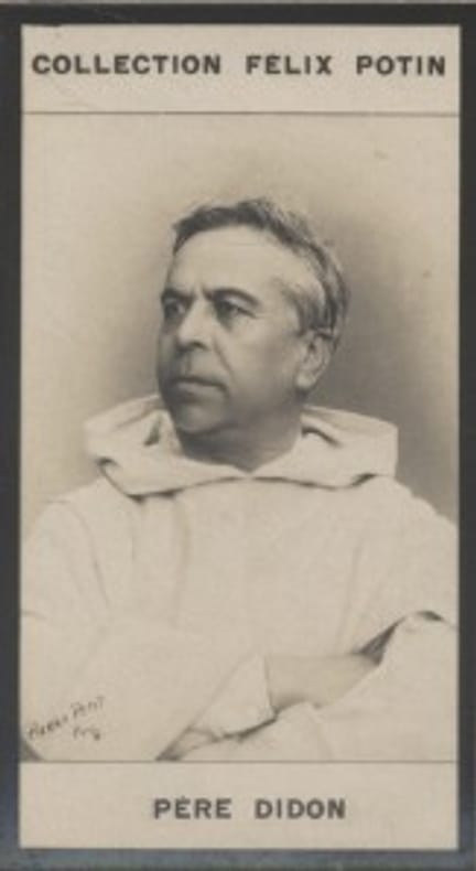 Photographie de la collection Félix Potin (4 x 7,5 cm) représentant : R.P. Henri Didon.. DIDON (R.P.) Photo Pierre Petit.