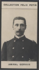 Photographie de la collection F&eacute;lix Potin (4 x 7,5 cm) repr&eacute;sentant : Amiral Gervais.. GERVAIS (Alfred) 