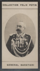 Photographie de la collection F&eacute;lix Potin (4 x 7,5 cm) repr&eacute;sentant : G&eacute;n&eacute;ral Baratieri (Italie).. BARATIERI Oreste (G&eacute;n&eacute;ral) 