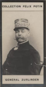Photographie de la collection Félix Potin (4 x 7,5 cm) représentant : Général Emile Ed.