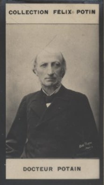 Photographie de la collection Félix Potin (4 x 7,5 cm) représentant : Docteur Edouard Potain.. POTAIN Edouard Photo Pirou.