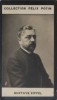 Photographie de la collection Félix Potin (4 x 7,5 cm) représentant : Gustave Eiffel. EIFFEL (Gustave) Photo Eugène Pirou.