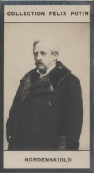 Photographie de la collection F&eacute;lix Potin (4 x 7,5 cm) repr&eacute;sentant : Baron Eric de Nordenskj&ouml;ld, explorateur su&eacute;dois.. NORDENSKIOLD (Baron Eric de) 