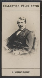 Photographie de la collection F&eacute;lix Potin (4 x 7,5 cm) repr&eacute;sentant : David Livingstone, explorateur.. LIVINGSTONE (David) 