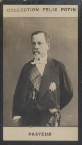 Photographie de la collection F&eacute;lix Potin (4 x 7,5 cm) repr&eacute;sentant : Louis Pasteur, biologiste.. PASTEUR Louis Photo Pirou.