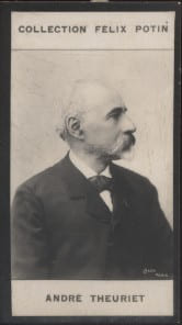 Photographie de la collection F&eacute;lix Potin (4 x 7,5 cm) repr&eacute;sentant : Andr&eacute; Theuriet, homme de lettres.. THEURIET Andr&eacute; Photo Bary.