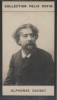 Photographie de la collection Félix Potin (4 x 7,5 cm) représentant : Alphonse Daudet, écrivain.. DAUDET (Alphonse) 