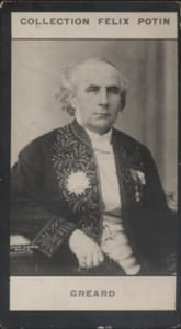 Photographie de la collection Félix Potin (4 x 7,5 cm) représentant : Octave Gréard, universitaire et homme politique.