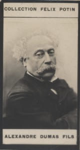 Photographie de la collection F&eacute;lix Potin (4 x 7,5 cm) repr&eacute;sentant : Alexandre Dumas fils.. DUMAS (Alexandre, fils) 