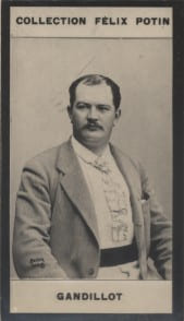 Photographie de la collection F&eacute;lix Potin (4 x 7,5 cm) repr&eacute;sentant : L&eacute;on Gandillot, homme de lettres.. GANDILLOT (L&eacute;on) Photo Boyer.