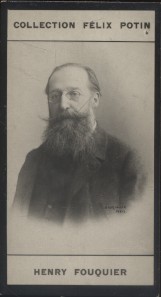 Photographie de la collection Félix Potin (4 x 7,5 cm) représentant : Henry Fouquier, homme de lettres.. FOUQUIER (Henry) Photo Reutlinger.