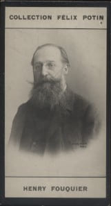 Photographie de la collection F&eacute;lix Potin (4 x 7,5 cm) repr&eacute;sentant : Henry Fouquier, homme de lettres.. FOUQUIER (Henry) Photo Reutlinger.