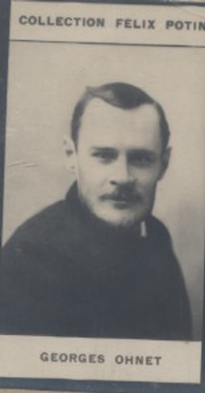 Photographie de la collection Félix Potin (4 x 7,5 cm) représentant : Georges Ohnet, homme de lettres.. OHNET Georges 