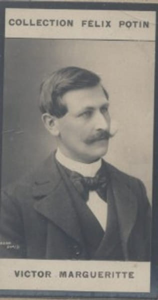 Photographie de la collection F&eacute;lix Potin (4 x 7,5 cm) repr&eacute;sentant : Victor Margueritte, homme de lettres.. MARGUERITTE (Victor) Photo Nadar.