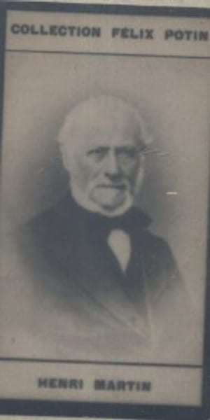 Photographie de la collection F&eacute;lix Potin (4 x 7,5 cm) repr&eacute;sentant : Henri Martin, historien.. MARTIN (Henri) 