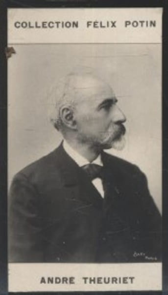 Photographie de la collection F&eacute;lix Potin (4 x 7,5 cm) repr&eacute;sentant : Andr&eacute; Theuriet, homme de lettres.. THEURIET Andr&eacute; Photo Bary.