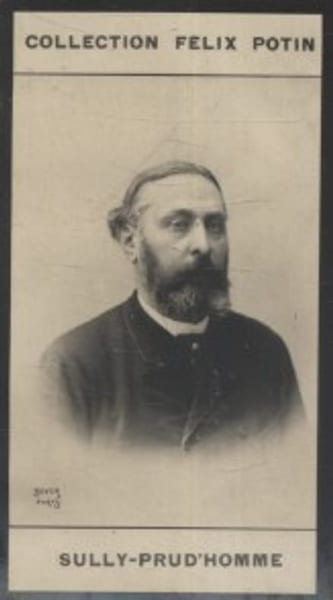 Photographie de la collection F&eacute;lix Potin (4 x 7,5 cm) repr&eacute;sentant : Armand Sully-Prud'homme, homme de lettres.. SULLY-PRUD'HOMME Armand Photo Boyer.