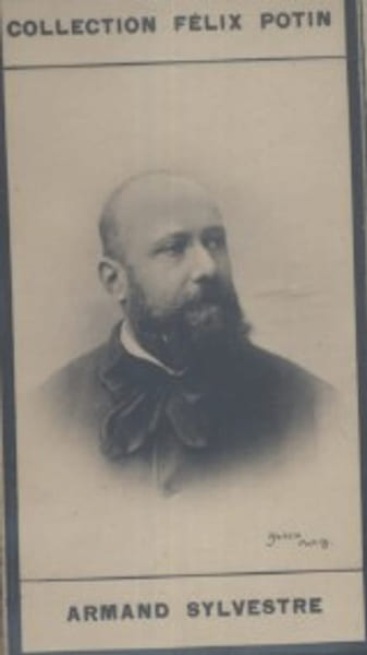 Photographie de la collection F&eacute;lix Potin (4 x 7,5 cm) repr&eacute;sentant : Armand Sylvestre, homme de lettres.. SYLVESTRE (Armand) 