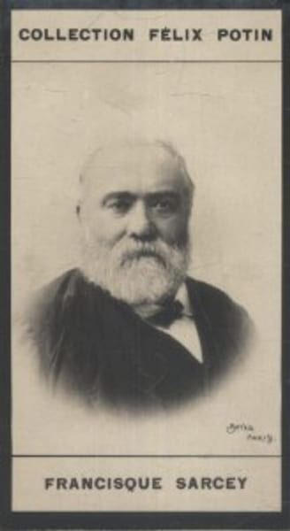Photographie de la collection F&eacute;lix Potin (4 x 7,5 cm) repr&eacute;sentant : Francisque Sarcey, homme de lettres et critique dramatique.. SARCEY (Francisque) ...