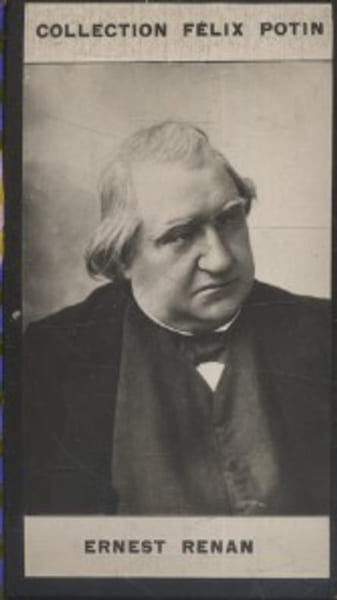 Photographie de la collection F&eacute;lix Potin (4 x 7,5 cm) repr&eacute;sentant : Ernest Renan, homme de lettres.. RENAN (Ernest) 