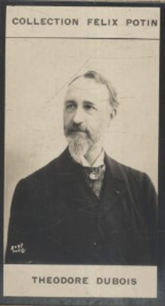 Photographie de la collection F&eacute;lix Potin (4 x 7,5 cm) repr&eacute;sentant : Th&eacute;odore Dubois, compositeur.. DUBOIS (Th&eacute;odore) Photo Bary.