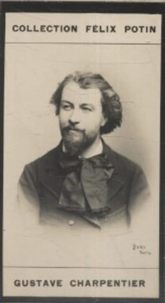 Photographie de la collection F&eacute;lix Potin (4 x 7,5 cm) repr&eacute;sentant : Gustave Charpentier, compositeur.. CHARPENTIER (Gustave) 