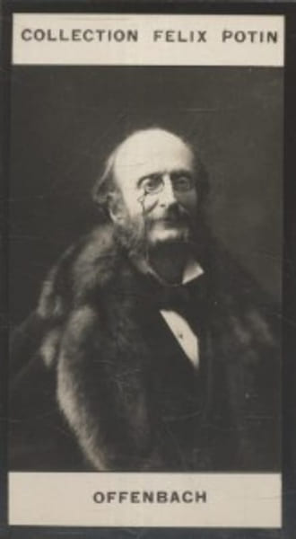 Photographie de la collection F&eacute;lix Potin (4 x 7,5 cm) repr&eacute;sentant : Jacques Offenbach, compositeur.. OFFENBACH Jacques 