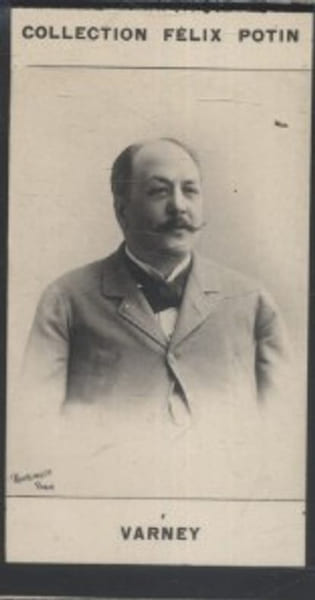 Photographie de la collection F&eacute;lix Potin (4 x 7,5 cm) repr&eacute;sentant : Louis Varney, compositeur.. VARNEY (Louis) Photo Reutlinger.