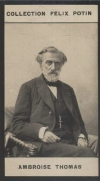 Photographie de la collection F&eacute;lix Potin (4 x 7,5 cm) repr&eacute;sentant : Ambroise Thomas, compositeur.. THOMAS Ambroise Photo Boyer.