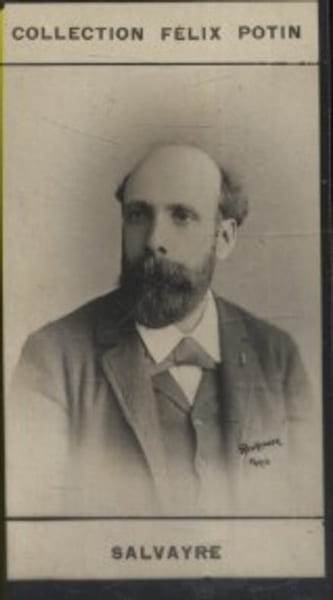 Photographie de la collection F&eacute;lix Potin (4 x 7,5 cm) repr&eacute;sentant : Gaston Salvayre, compositeur.. SALVAYRE Gaston Photo Reutlinger.