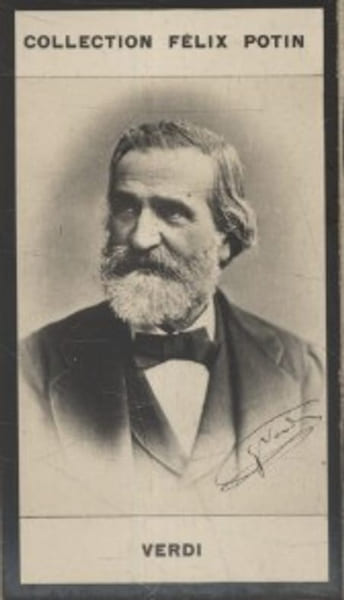Photographie de la collection F&eacute;lix Potin (4 x 7,5 cm) repr&eacute;sentant : Joseph Verdi, compositeur.. VERDI Joseph 