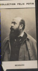 Photographie de la collection Félix Potin (4 x 7,5 cm) représentant : Albert Besnard, peintre.