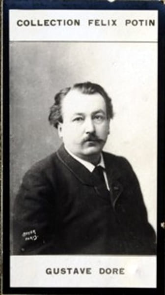 Photographie de la collection F&eacute;lix Potin (4 x 7,5 cm) repr&eacute;sentant : Gustave Dor&eacute;, illustrateur.. DORE (Gustave) Photo Boyer.